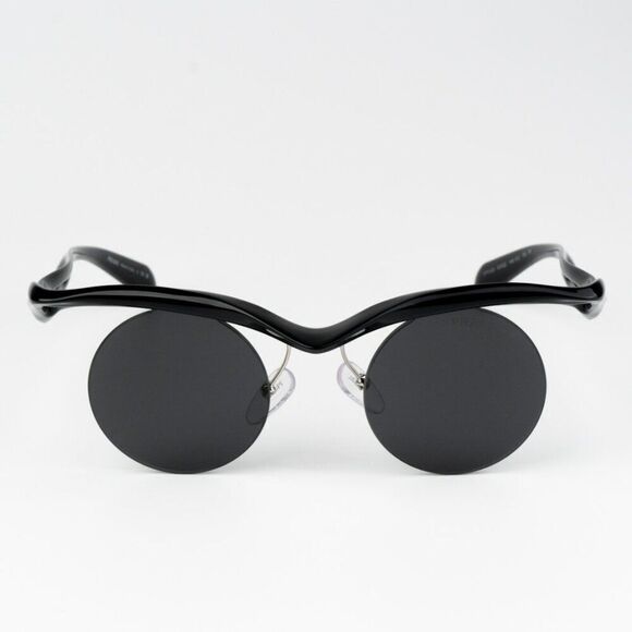 NEW Prada PRA24S 1AB5S0 Black Dark Grey Round Unisex Sunglasses 0PR A24S - Picture 5 of 15